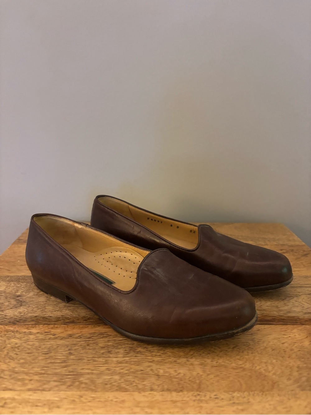 Cole Haan Dark Brown Leather Slip-On Flats